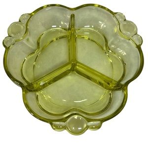 Duncan Miller Canterbury Chartreuse 3-Part Candy Dish